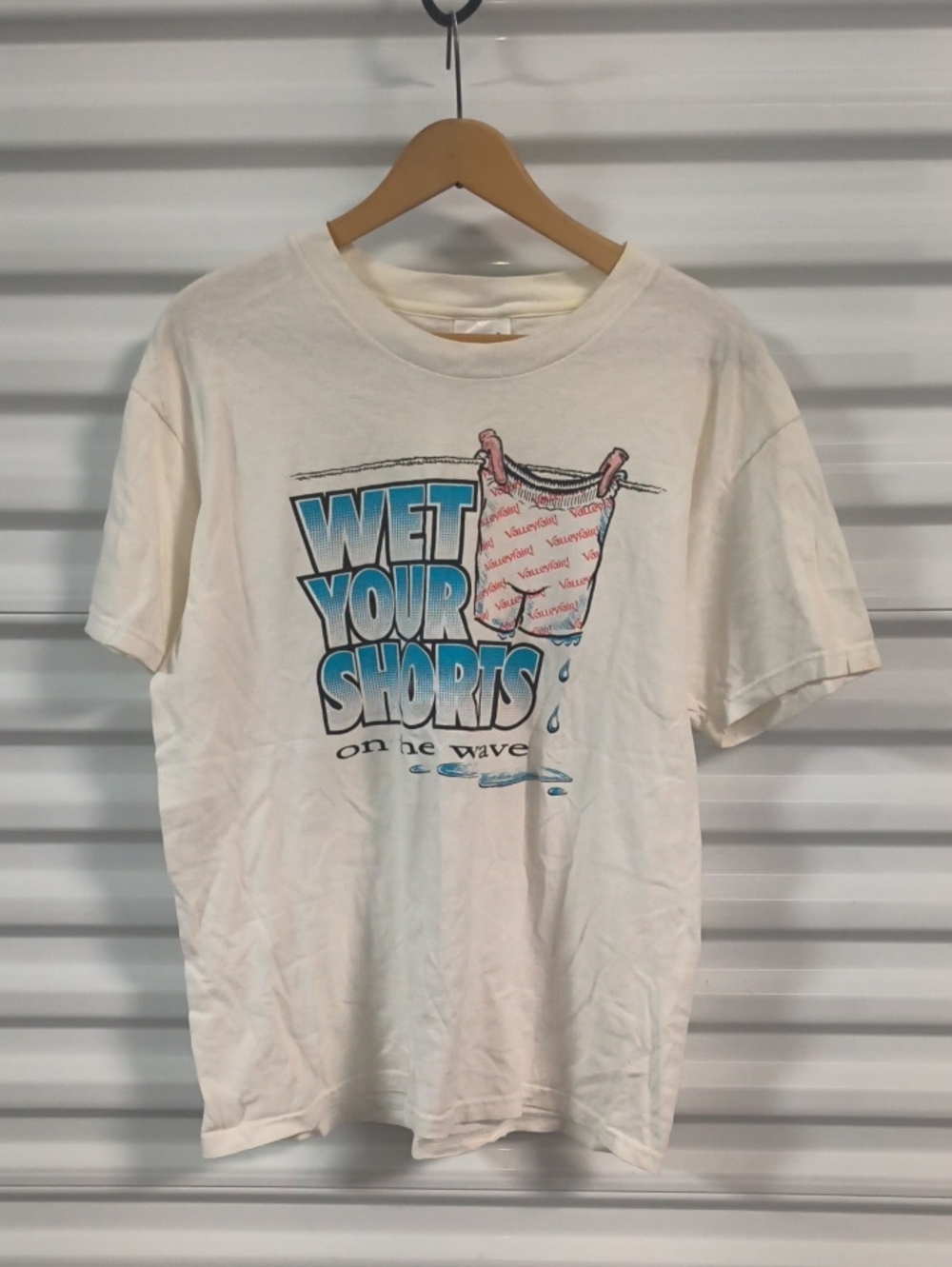 Vtg Wet Your Shorts on The Wave Graphic Crewneck Short Sleeve Shirt M